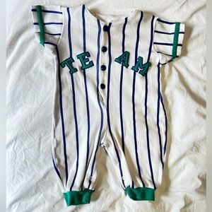 VTG Sears Baby Baseball Team Romper Size 9 Months